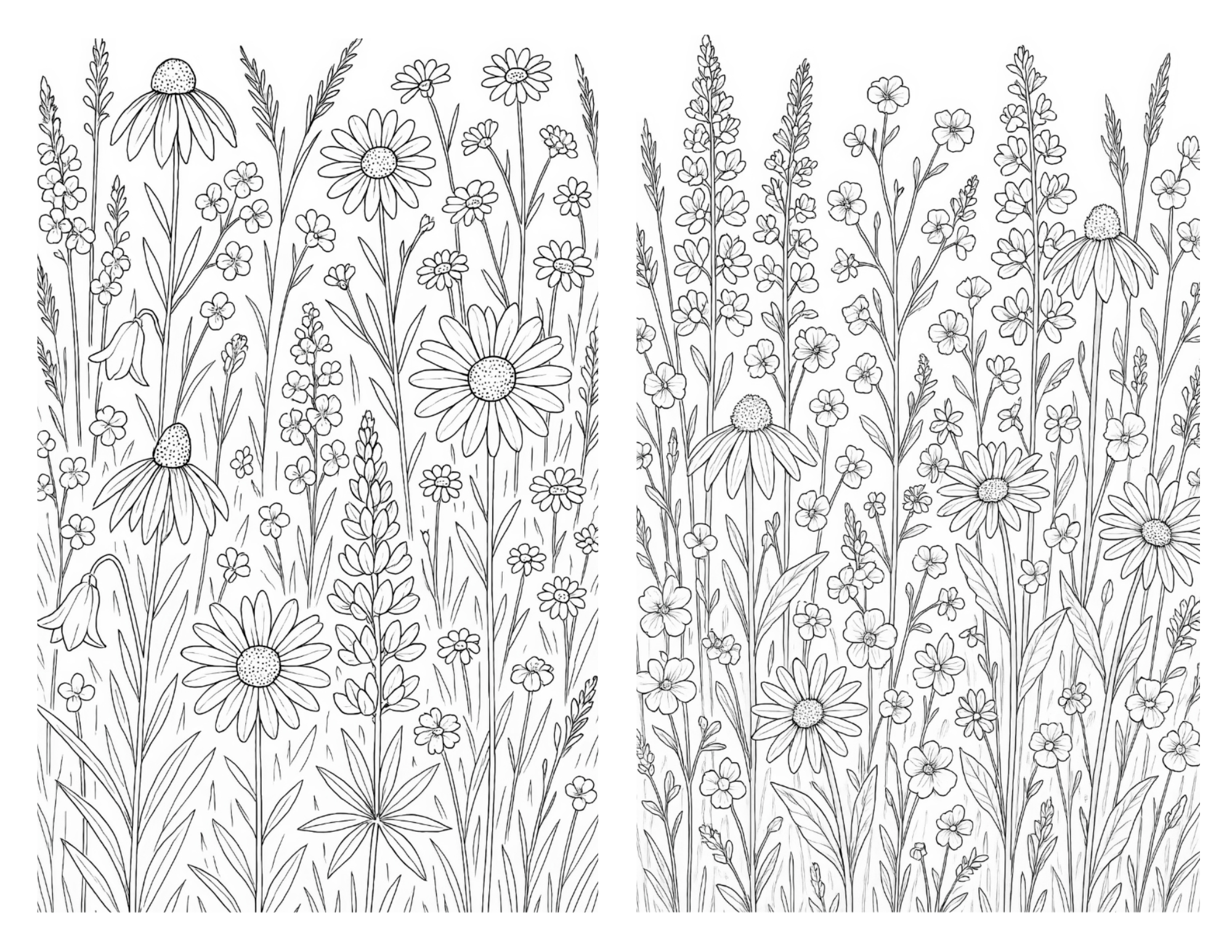 Omalovánka ke stažení -  Květiny